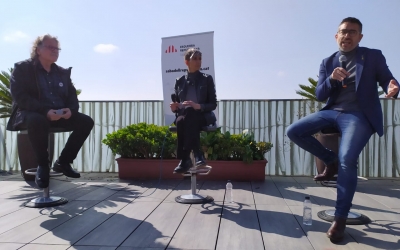 Tardà (esquerra) i Fernàndez (dreta) en un moment de l'acte | Cedida